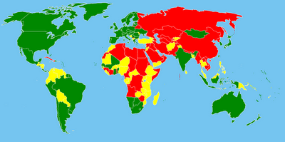 A liberdade no mundo em 2006 (mapa simplificado)
