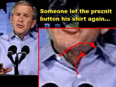 Bush can't button