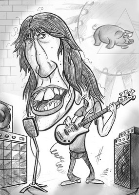 pink floyd caricature - roger waters