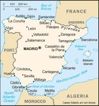 Mapas de Espanha e principais cidades
