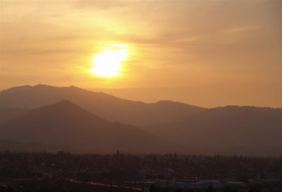 Smokey Sunset in Wenatchee created from Tripod Complex Fire