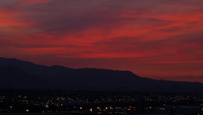 Deep red Wenatchee sunset created by haze from Tripod Complex Fire