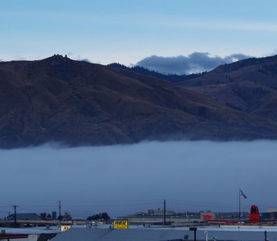 South end of Wenatchee covered in fog