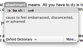 dictionary pop-up widget