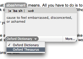 switching between dictionary and thesaurus