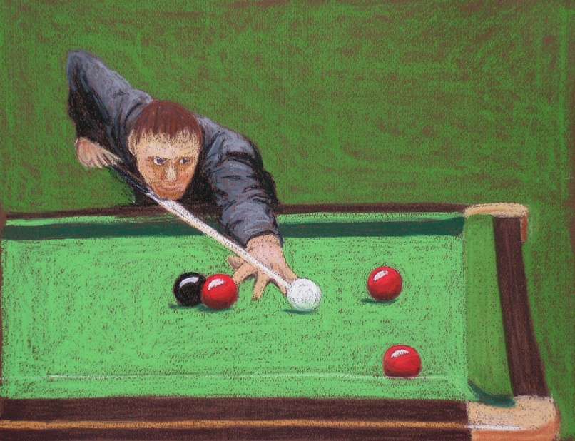 Daily Artwork Gallery: Snooker player,soft pastel artwork