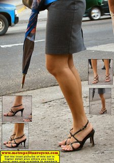 secretady sandal black matte opaque leather finish highheel feet legs pantyhose skirt umbrella sexy foxy strap ankle
