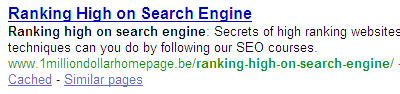Ranking high on search engine