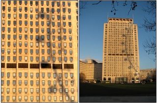 Sombra de una noria sobre el edificio Shell (Londres)