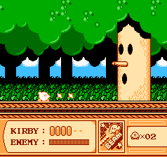 A screenshot of Kirby's Adventure