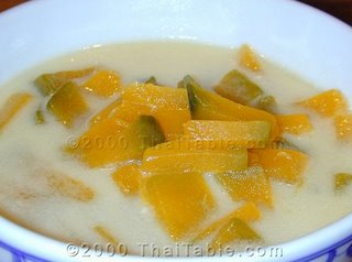 Pumpkin in Coconut Milk - Famuos Thai Dessert