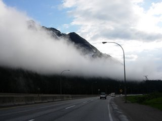 A row of mist on the Coquihalla on the way back from Calgary