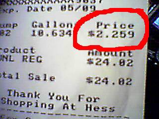 Gas receipt 11/12/05
