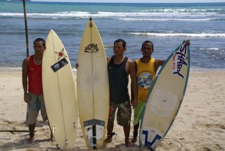 Local surfers