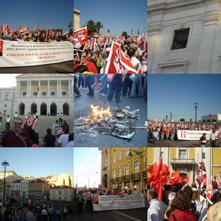 Momentos de um dia de Protesto e de Luta