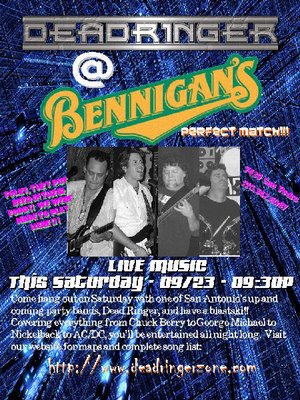 Dead Ringer at Bennigans Saturday