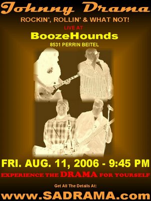 Johnny Drama at BoozeHounds Flyer