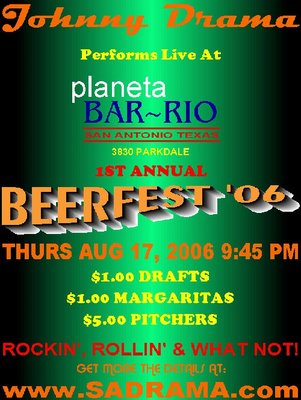 Beerfest with Johnny Drama at Planet Bar Rio