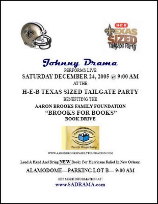 Johnny Drama at Alamodome Book Drive