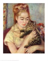renoir woman with cat