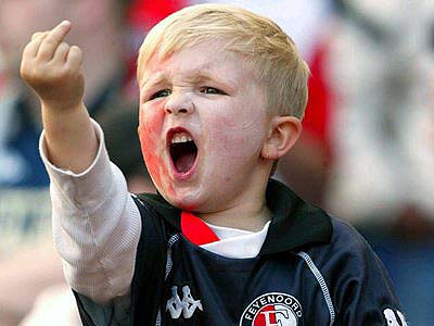 Image result for young soccer fan gives finger