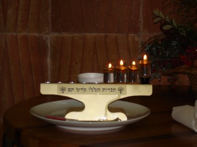 Third light of Hanukkah 5766, taken at Kibbutz Tzora