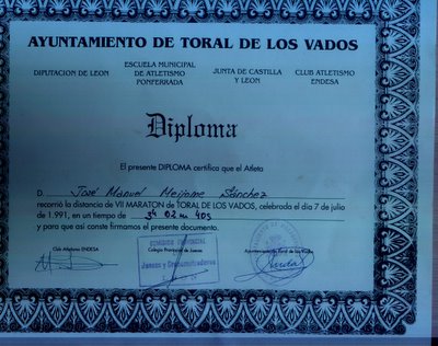 diploma Toral 1991