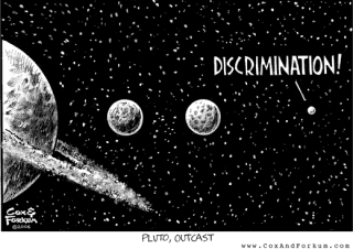 Cox & Forkum: 'Pluto, Outcast'