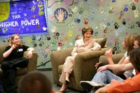 As part of the Helping America’s Youth initiative, Mrs. Laura Bush visits the Preferred Family Healthcare Adolescent Substance Abuse Rehabilitation Center, and talks with 18 year-old Dalton Fox about the progress of her recovery from substance abuse addiction on Tuesday, April 4, 2006, in St. Louis, Mo. PFH specializes in individual customer care, by focusing on strengthening individual skills, attitudes, and behaviors that maximizes the opportunity for each person to achieve and maintain recovery. White House photo by Shealah Craighead.