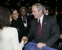 President George W. Bush meets delegates and guests at the annual convention of the National Association for the Advancement of Colored People (NAACP), following his remarks at the convention Thursday, July 20, 2006 in Washington, D.C. White House photo by Eric Draper.