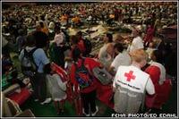 Houston, TX., September 1, 2005 - A hurricane Katrina survivor from New Orleans arriving at a Red Cross shelter in the Houston Astrodome. FEMA photo/Andrea Booher