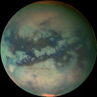 Target Name: Titan, Is a satellite of: Saturn, Mission: Cassini, Spacecraft: Cassini Orbiter, Instrument: Visual and Infrared Mapping Spectrometer, Product Size: 402 samples x 402 lines.