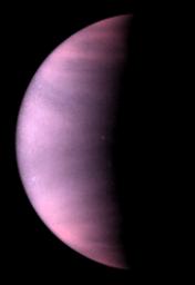 VENUS CLOUD TOPS VIEWED BY HUBBLE. This is a NASA Hubble Space Telescope ultraviolet-light image of the planet Venus,