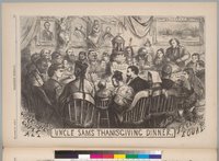 Uncle Sam's Thanksgiving Dinner, The Bancroft Library, University of California, Berkeley. [call number, MTP/HW: Vol. 13: 745]