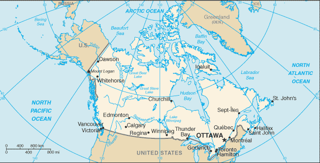 Map pf Canada