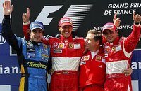 Michael Schumacher won the French Grand Prix at Magny-Cours.