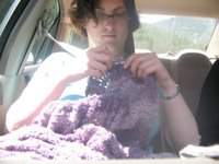 knitting in the car