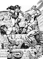 Arte da clássica fase de Conan, da época de John Buscema