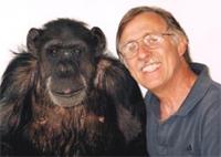 Cheeta with friend and caretaker Dan Westfall, ca. 2003