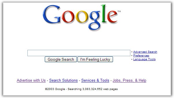 Google Operating System: Old Google Homepages Still Live
