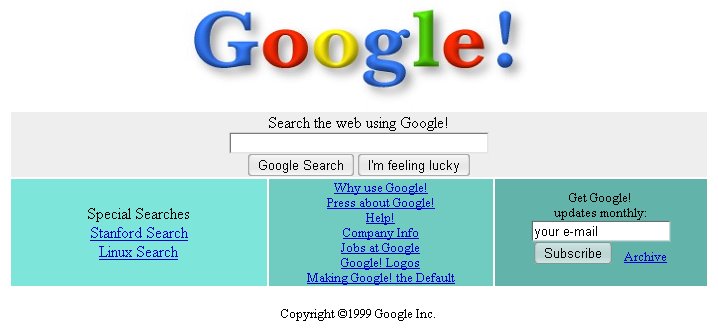 A screenshot of the Google homepage from 2002