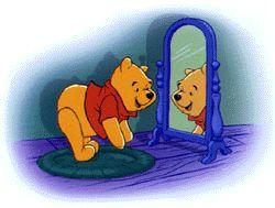 Winnie the Pooh looking in a mirror