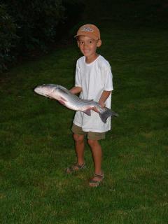 Michael with a 10 lb. striper