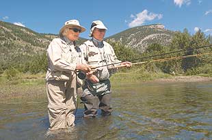 Judge Sandra Day O'Connor on the Boulder River in Montana