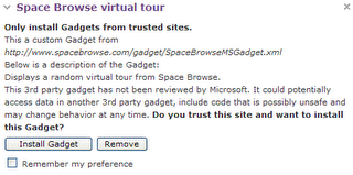 Only install Gadgets from trusted sites