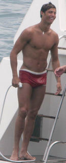 Christiano Ronaldo cock bulge in swimming trunks