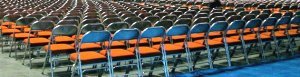 Picture of chairs at a conference