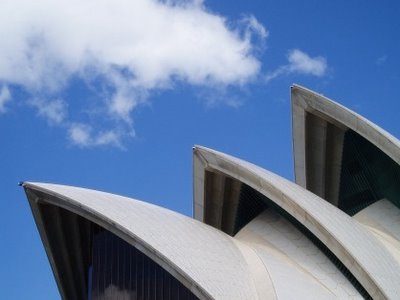 the opera house was designed based on the sails, and the architect apparently got the idea when he was peeling an orange
