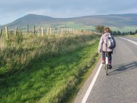 Stephie riding towards Rhynnie