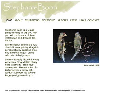 proposed design for website homepage